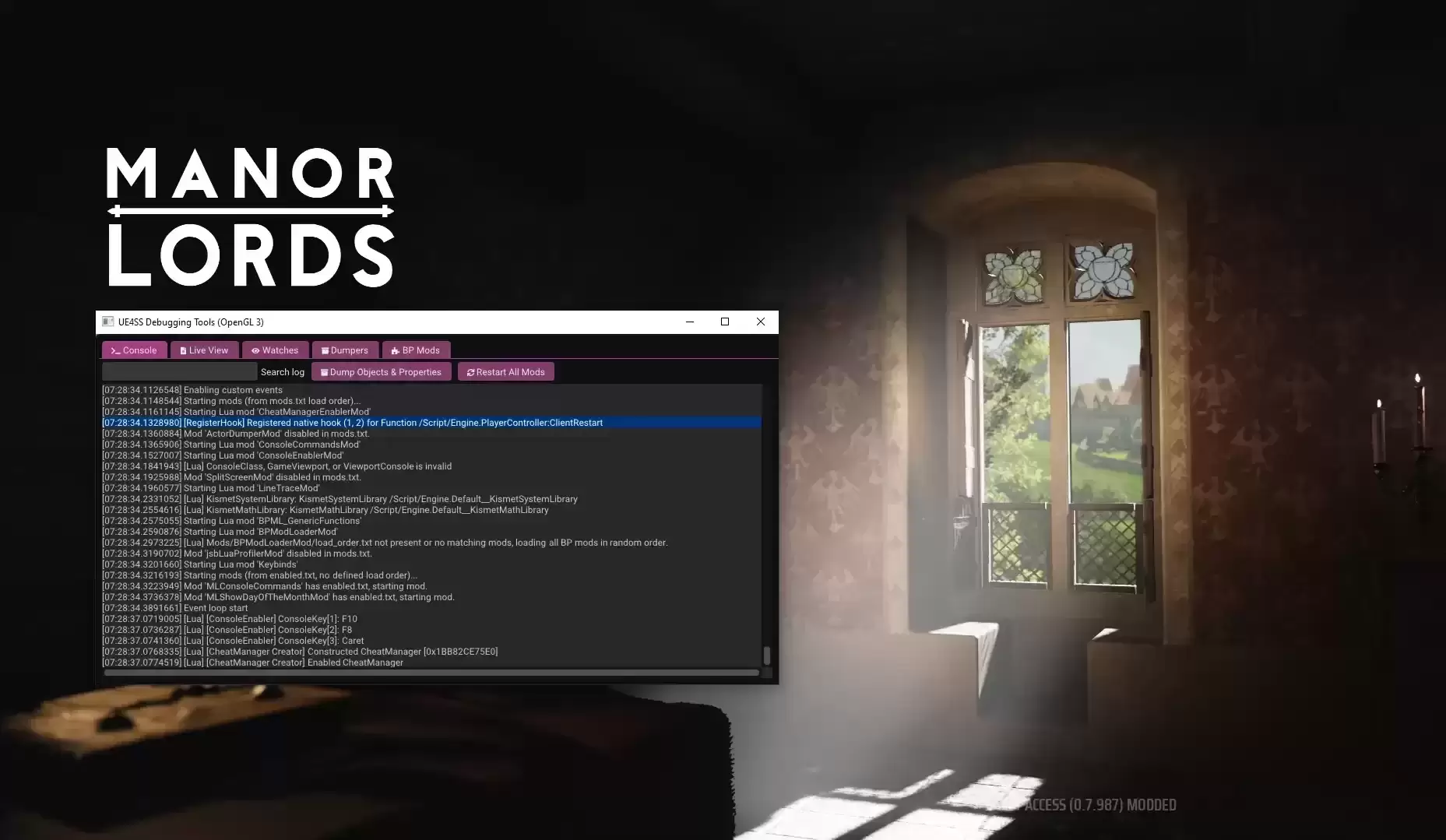 RE-UE4SS Mod Loader 加载器 庄园领主部分MOD必备