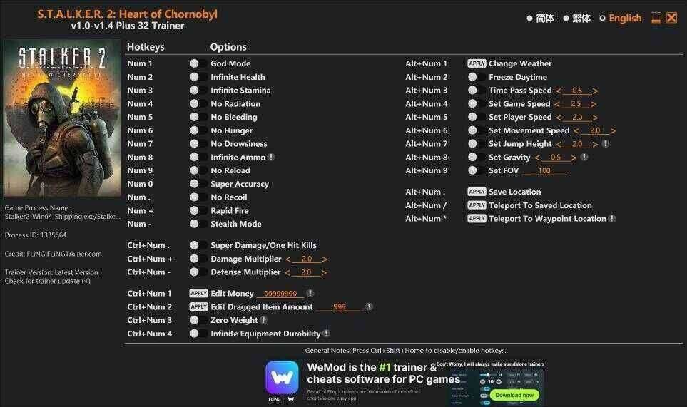 潜行者2：切尔诺贝利之心单机游戏存档编辑器S.T.A.L.K.E.R. 2: Heart of Chornobyl 