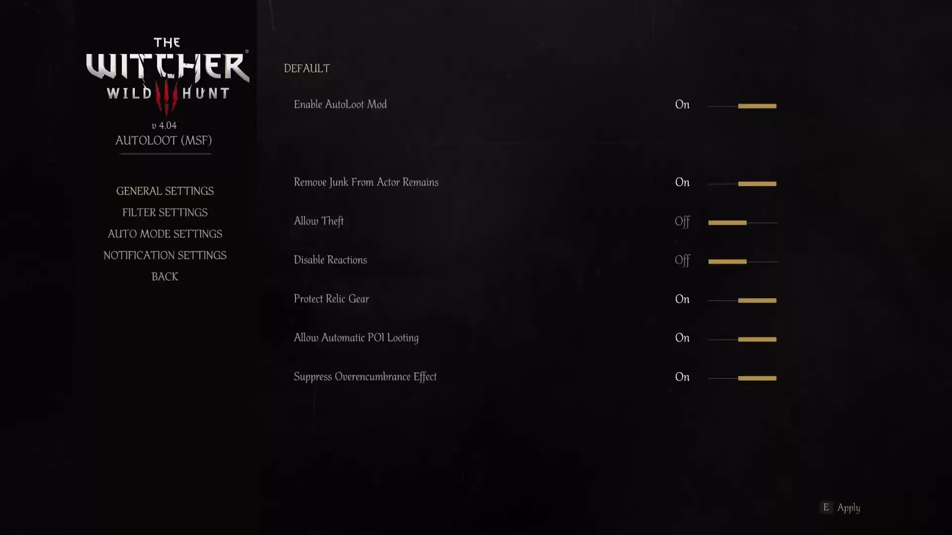 2144.png 提升《巫师 3》游戏体验:AutoLoot (MSF) 自动拾取 Mod 附汉化补丁