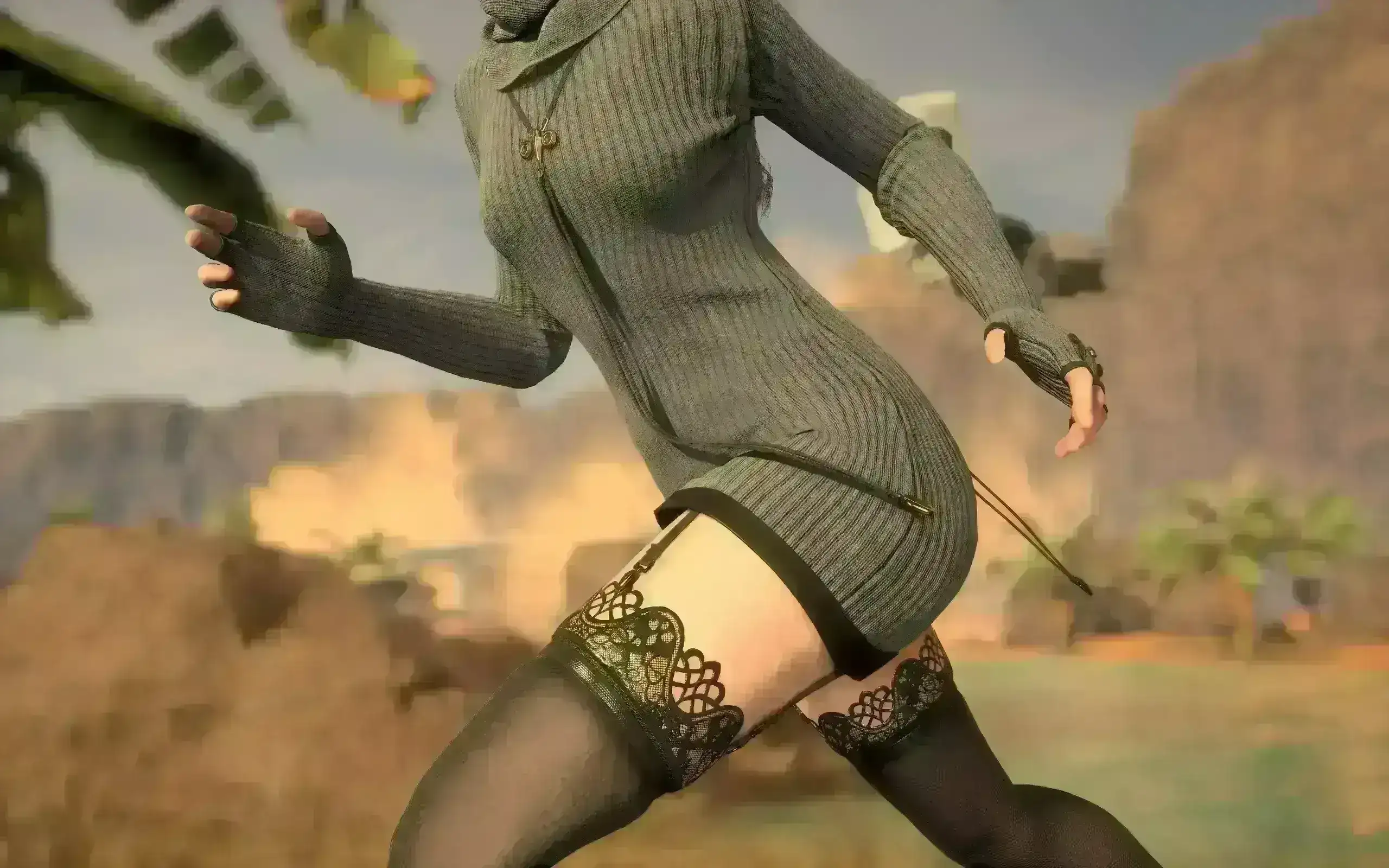 4140.webp 足控大佬定制!更换高跟鞋换成日常针织连衣裙MOD