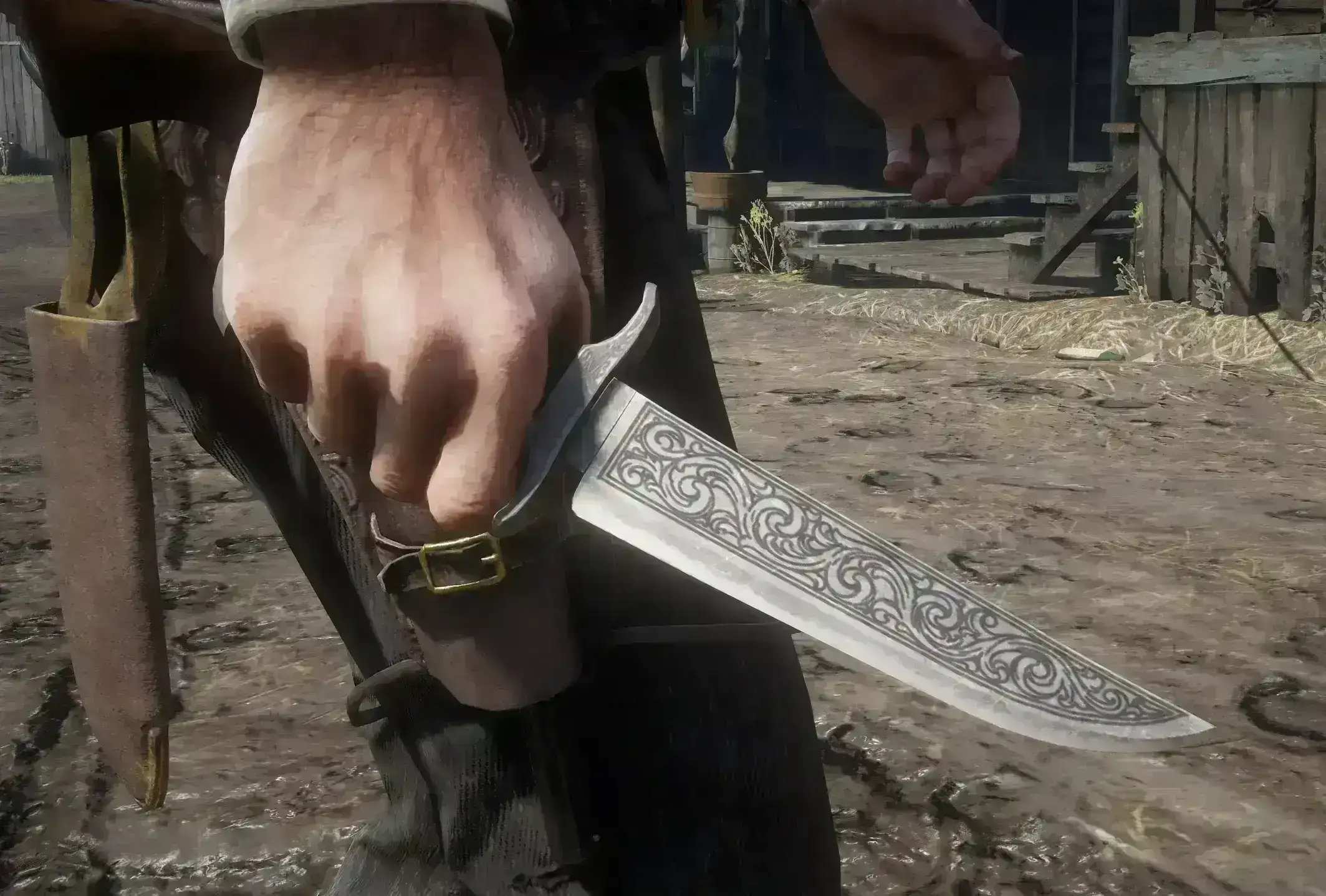 4816.webp 雕刻版达奇的刀替换原版狩猎刀 Engraved Dutch's Knife