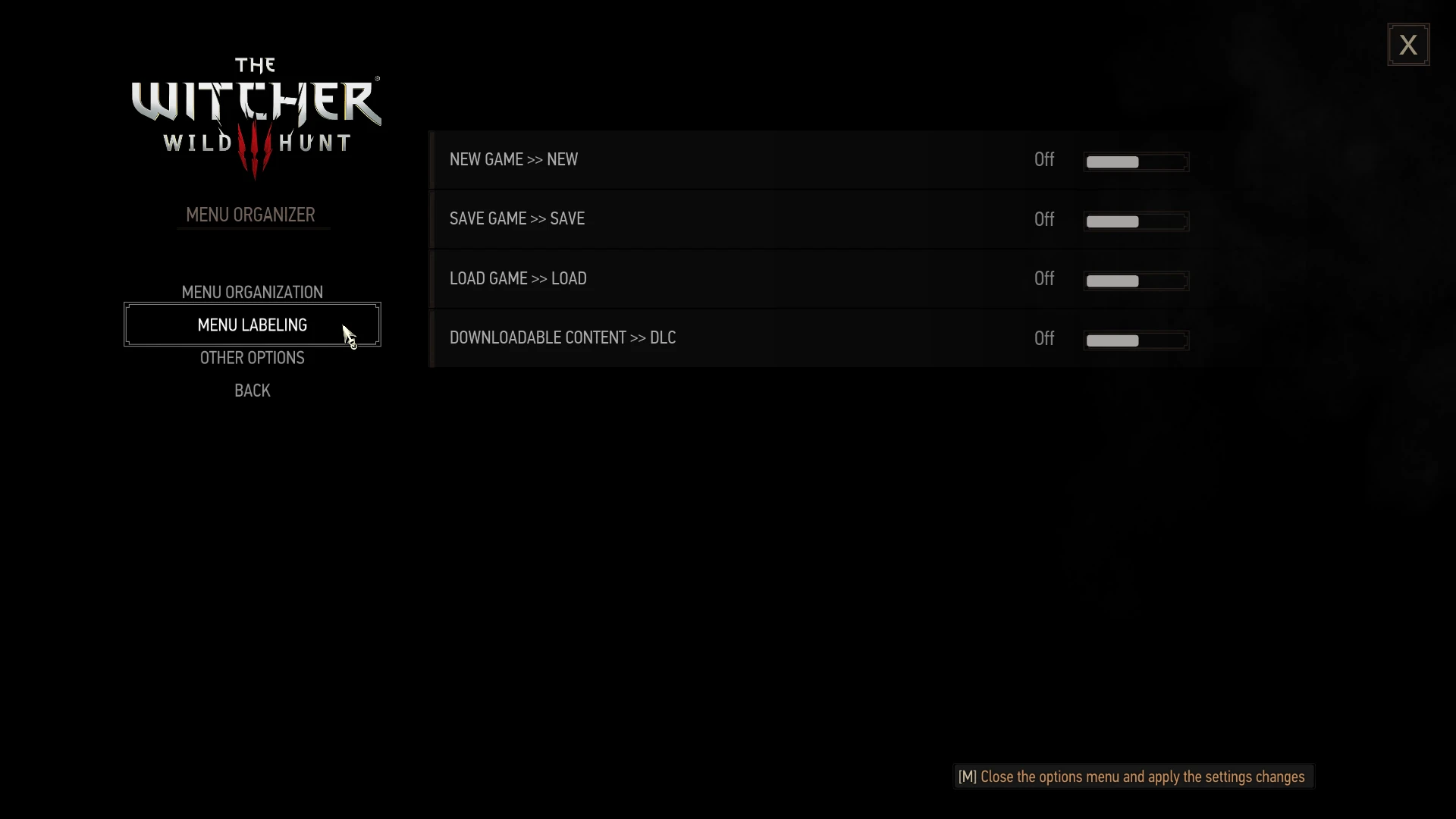 巫师3菜单管理器 - Menu Organizer v3.2.1