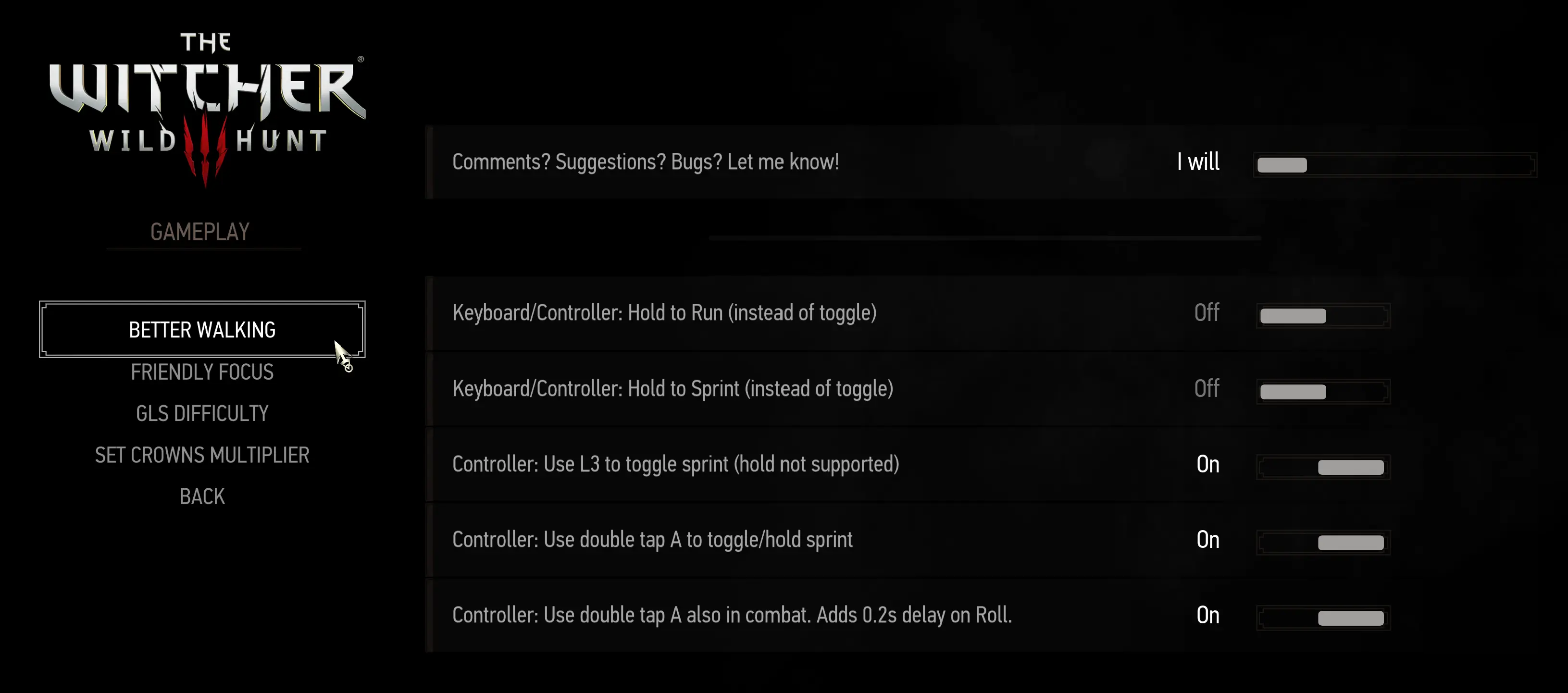 5829.webp 巫师3:狂猎 更好的行走模组 - Better Walking v4.4.1