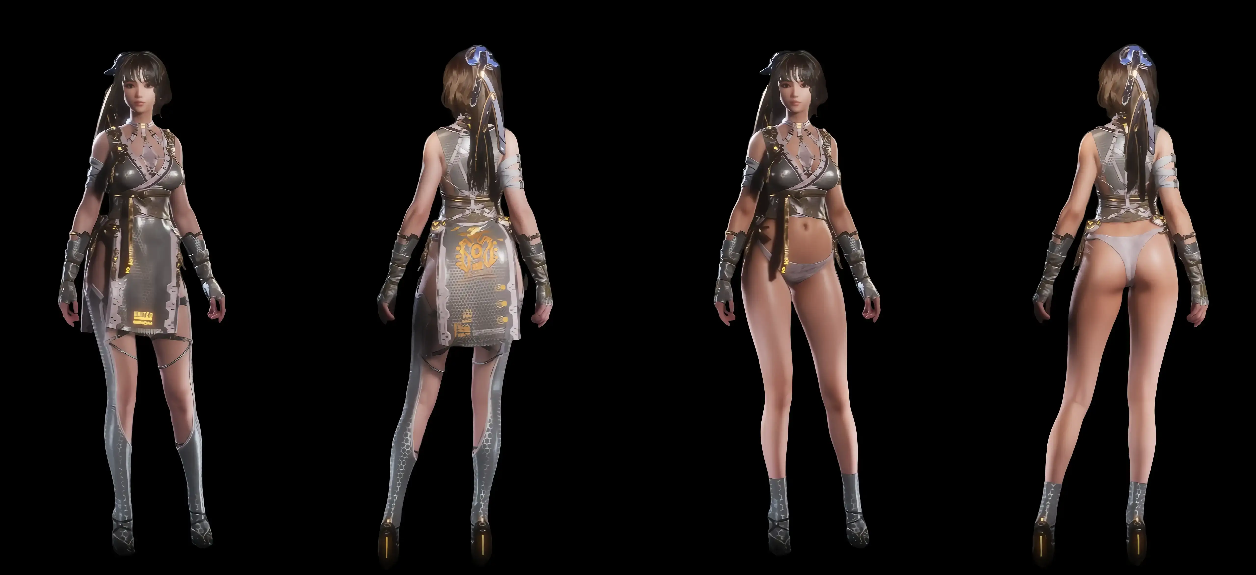 A8黑色女忍 & 白色女忍服装MOD