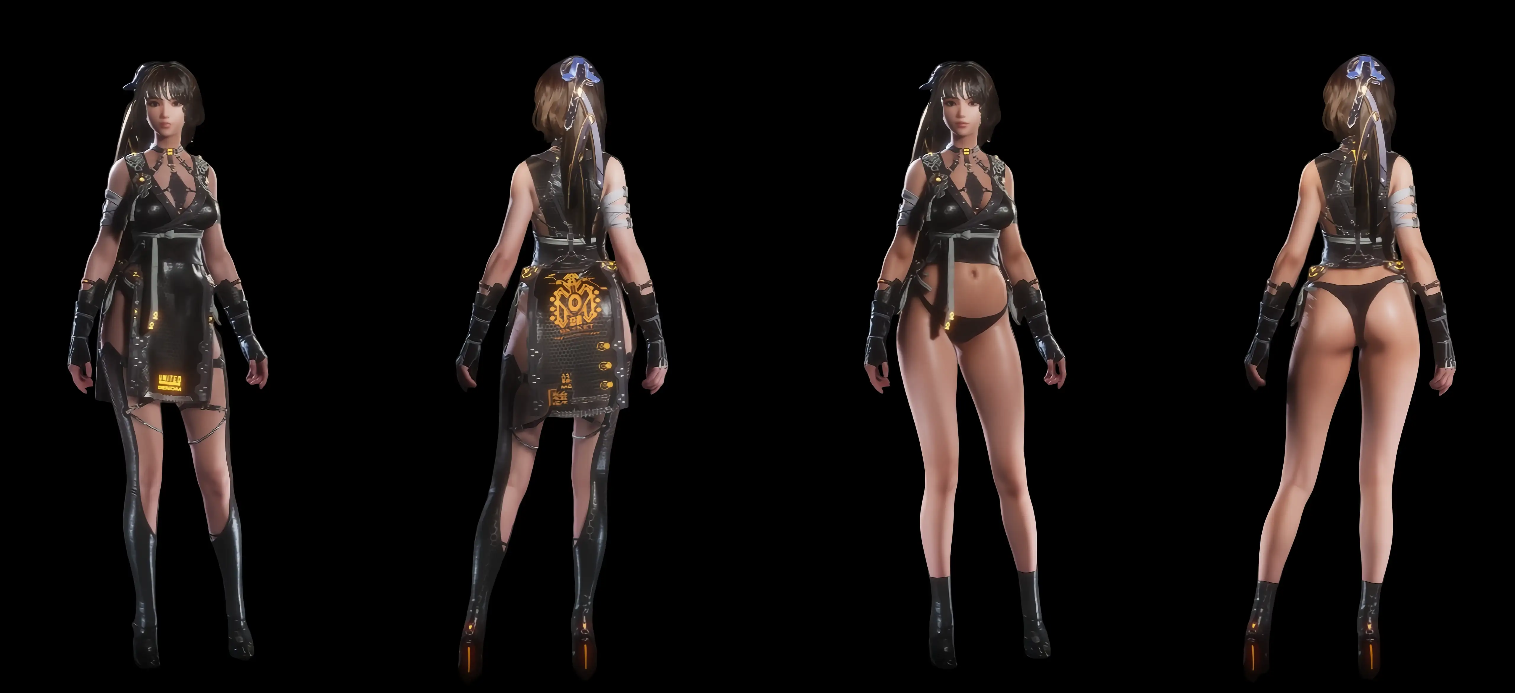 A8黑色女忍 & 白色女忍服装MOD