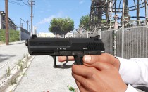 GTA5 真实美工：H&K USP Compact 金属质感动画版 MOD（银色滑套）