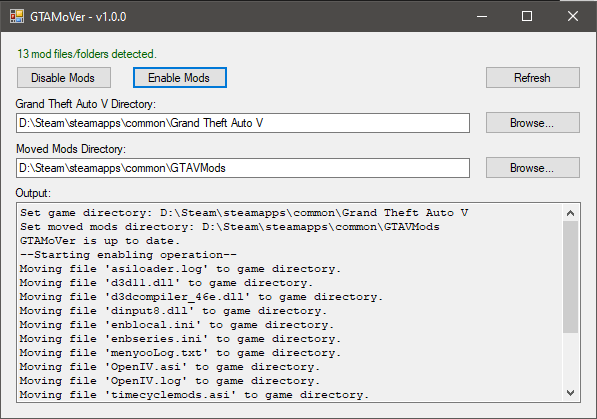 【GTA5工具】GTAMoVer 1.0.1:轻松管理 MOD 文件,单机联机无缝切换